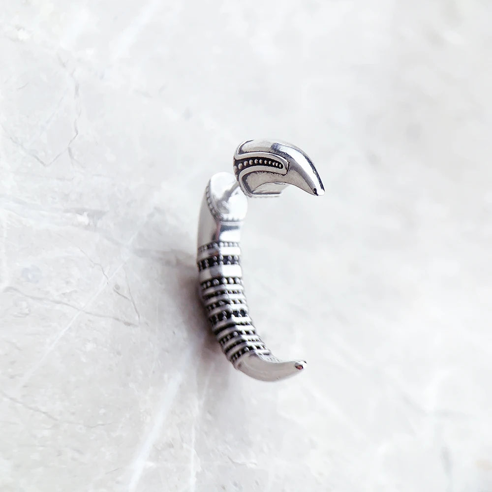 Sacred Spirals: Kathmandu Tribal Claw Earrings in 925 Sterling Silver