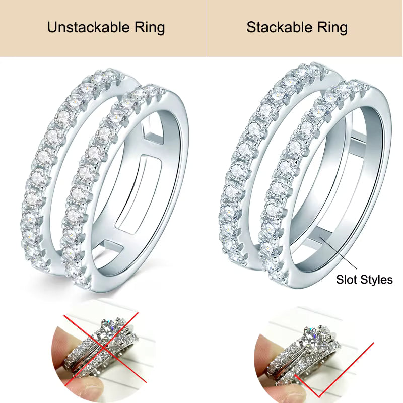 Yellow Gold Plated Double Row Moissanite Ring Promise of Forever