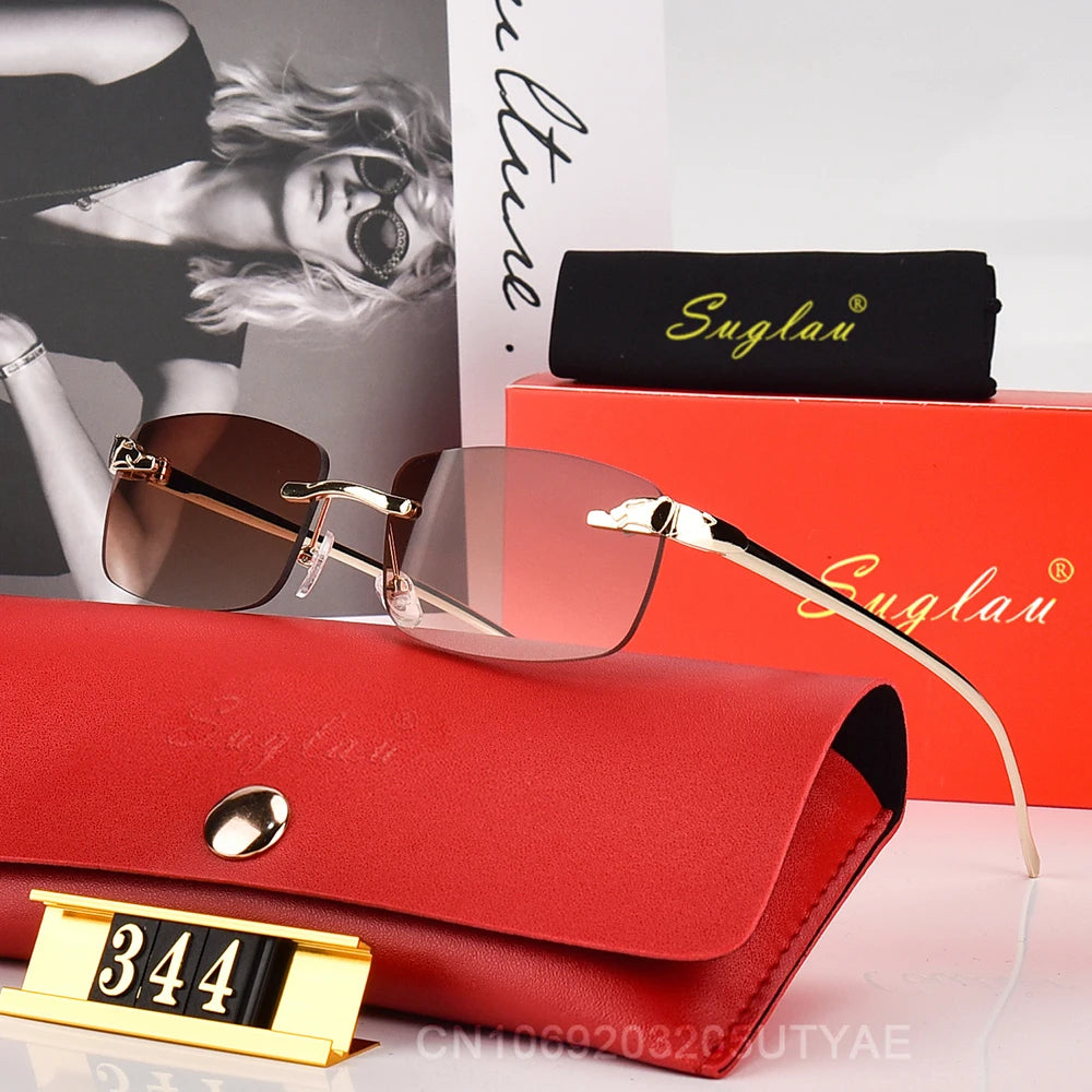 Luxury Square Gradient Sunglasses Vintage Women