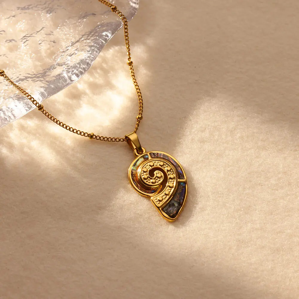 Oceanic Dream – Colorful Conch Shell Pendant