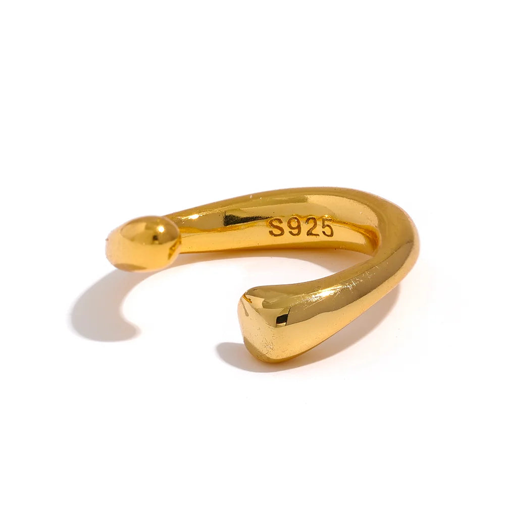 Golden Simplicity: 14K Gold Plated 925 Sterling Silver Minimalist Ear Cuff