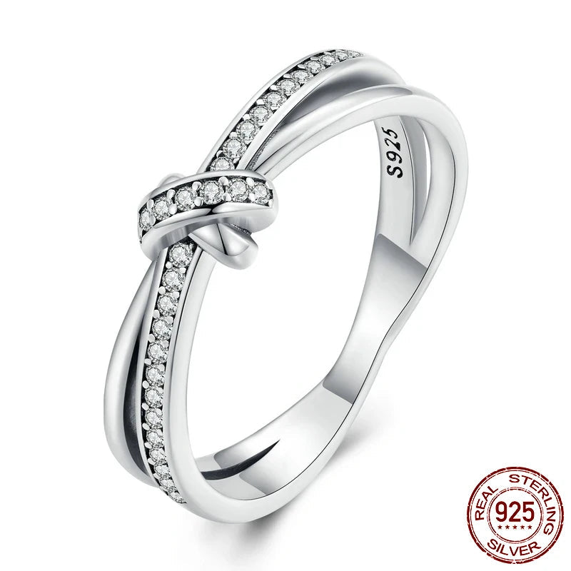 The Eternal Knot Sterling Silver Double Layer Stackable Ring