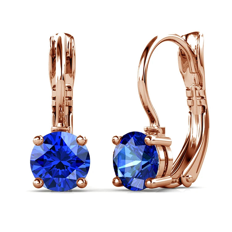 Crystalline Purity: Yolora Round Cut Swarovski Drop Earrings