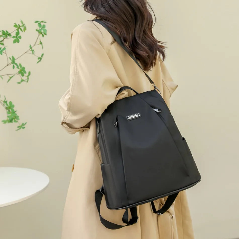 Women's Anti-Theft Nylon Backpack – Casual Travel & Everyday Use