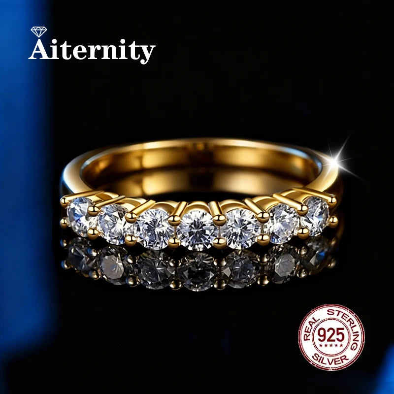 925 Sterling Silver Brilliant Moissanite Zircon Ring Eternal Bond