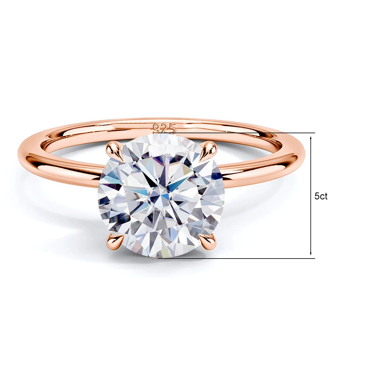 Rose Gold Radiance: Szjinao D Color Moissanite Solitaire