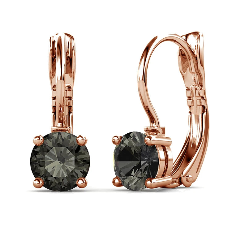 Crystalline Purity: Yolora Round Cut Swarovski Drop Earrings