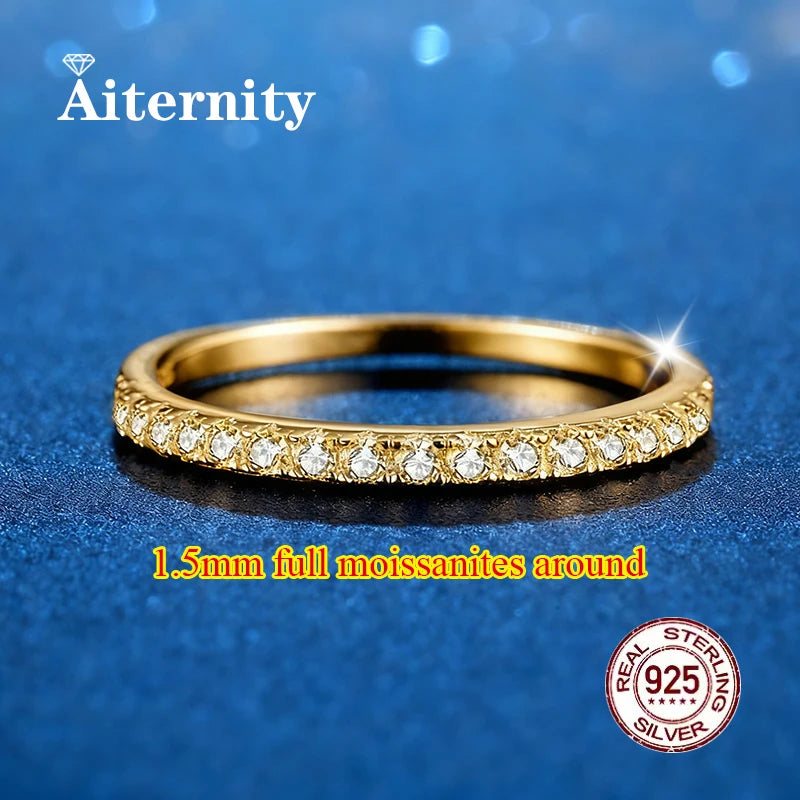 925 Sterling Silver Brilliant Moissanite Zircon Ring Eternal Bond