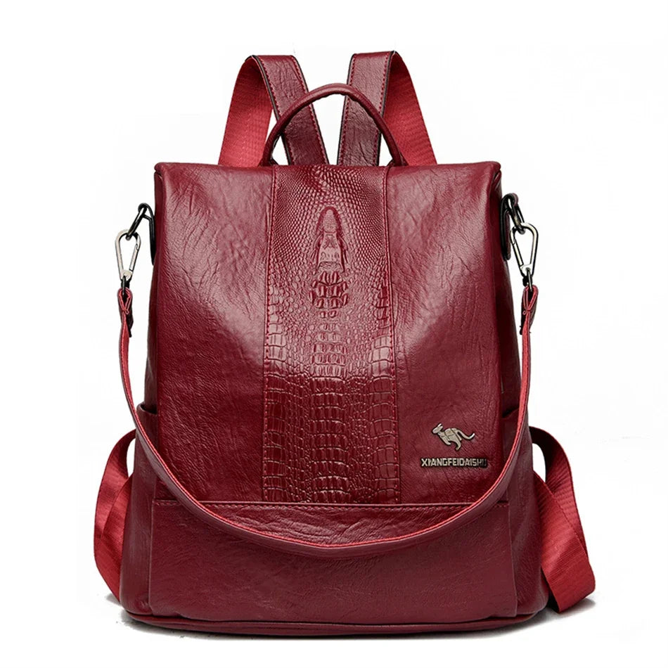 Soft Leather Designer Backpack for Women with Large Capacity and Elegant Style