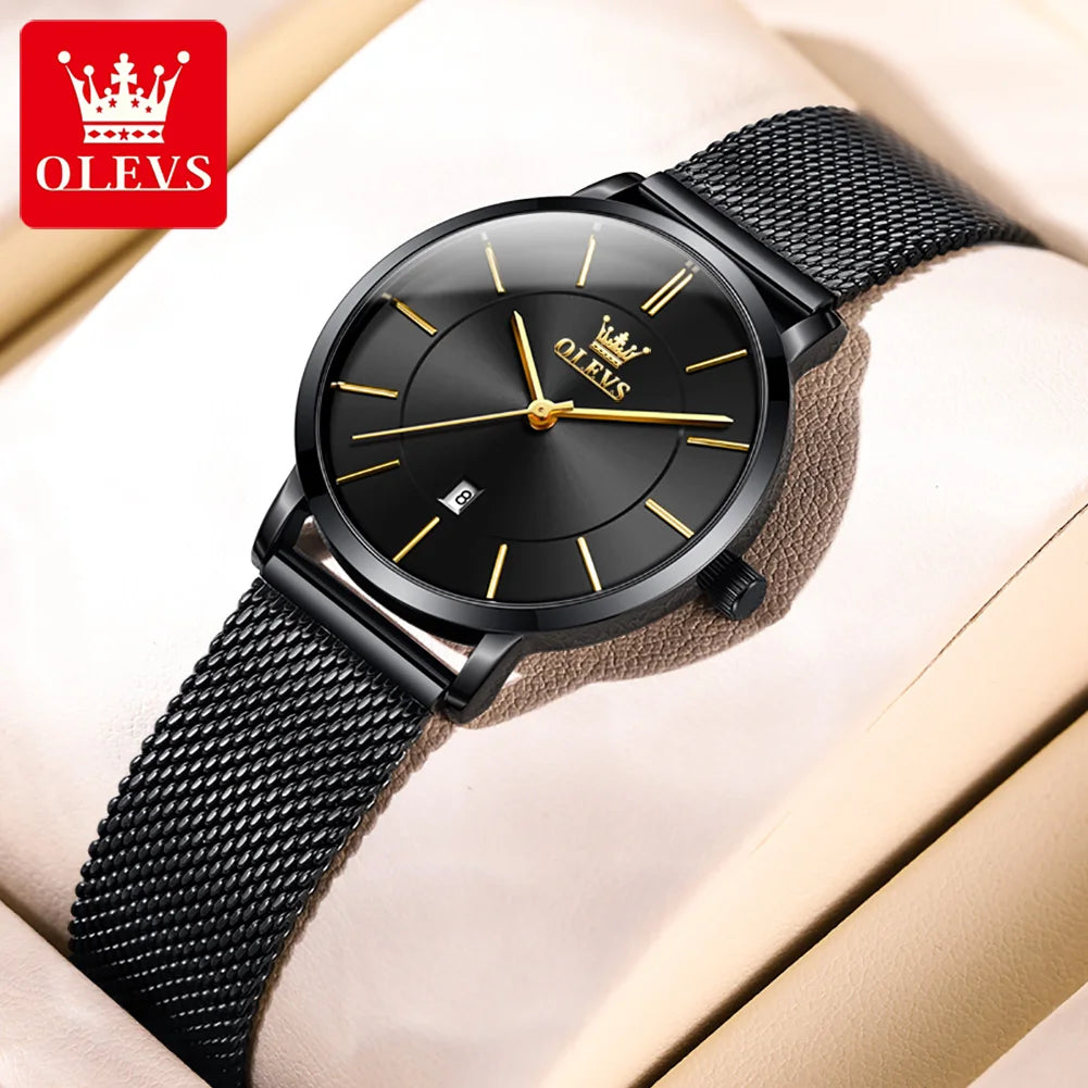 Luminous Sophistication OLEVS Ultra-Slim Mesh Watch