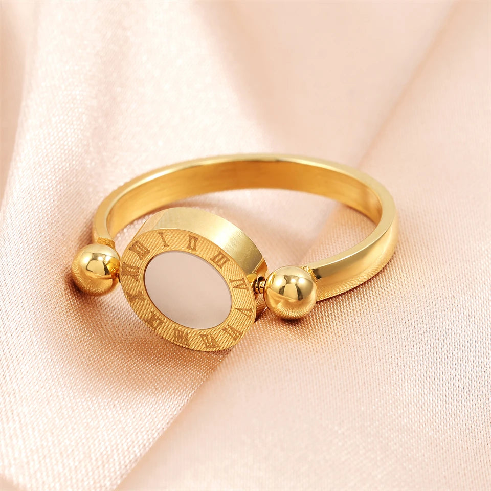 Classic Reversible Roman Numeral Ring Everyday Style