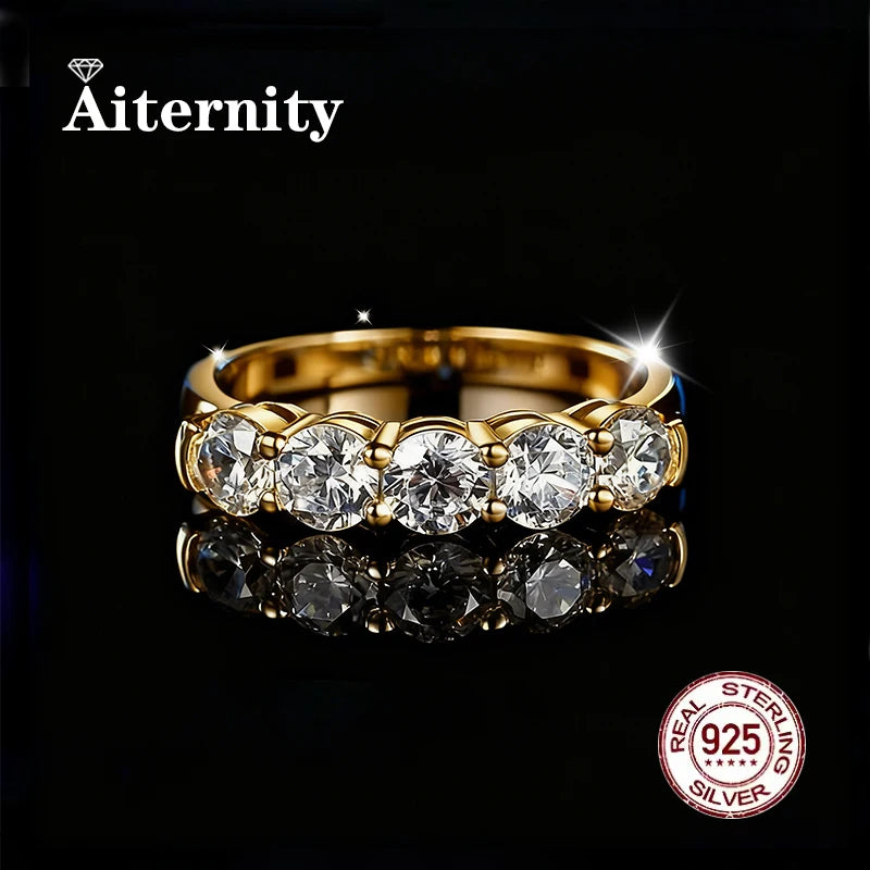 925 Sterling Silver Brilliant Moissanite Zircon Ring Eternal Bond