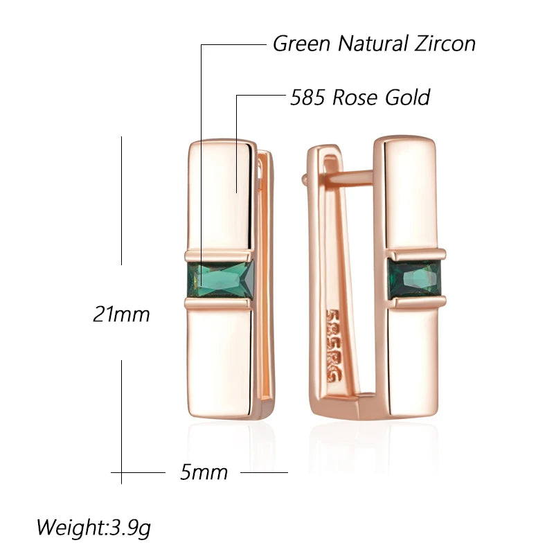 Emerald Whisper – Vintage Square Drop Earrings