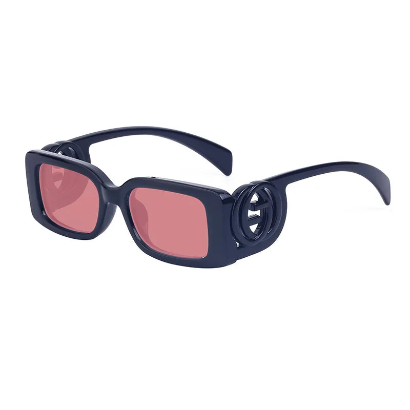 Retro Square Sunglasses with Black Gradient Lenses & UV400 Protection