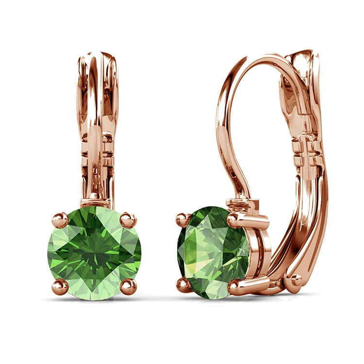 Crystalline Purity: Yolora Round Cut Swarovski Drop Earrings