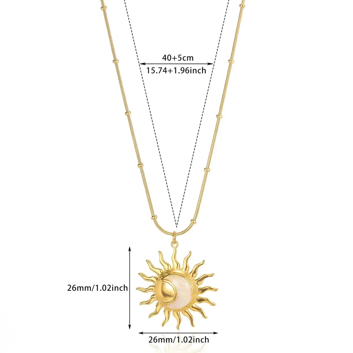 Solar Essence – Oil-Drip Golden Sun Necklace