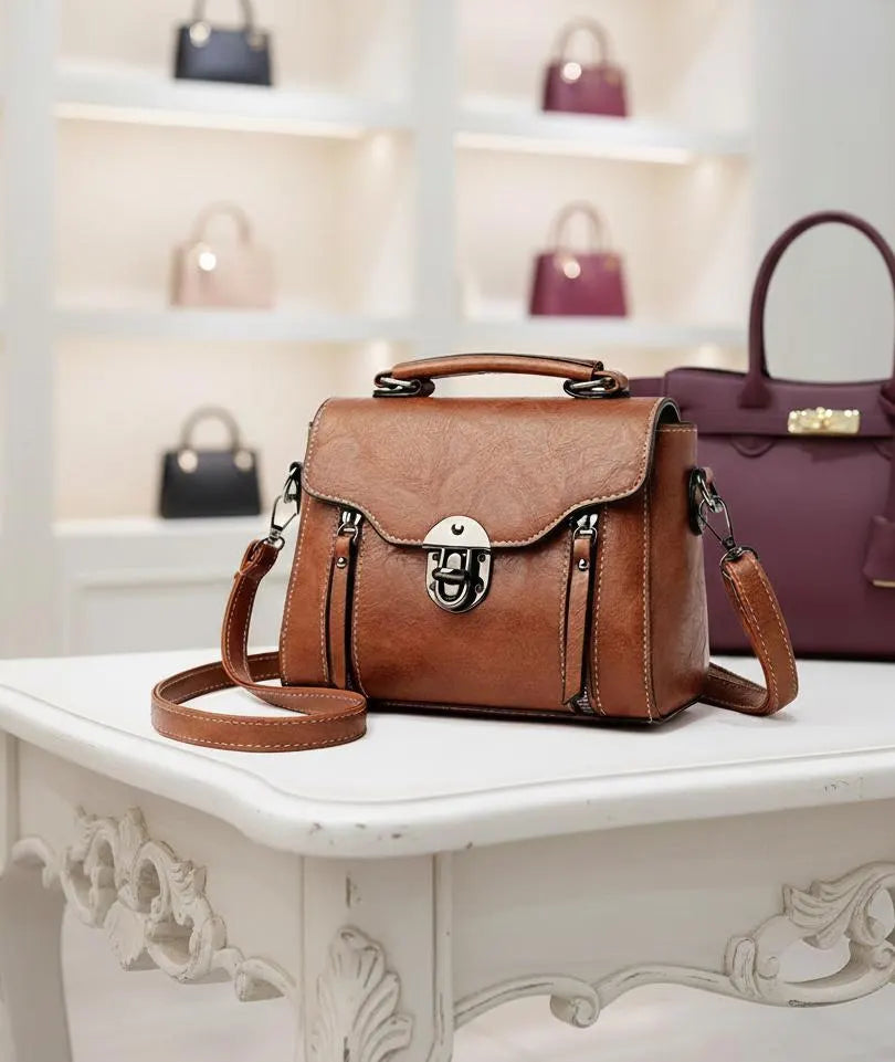 Vintage Soul: Minimalist PU Texture Small Square Bag