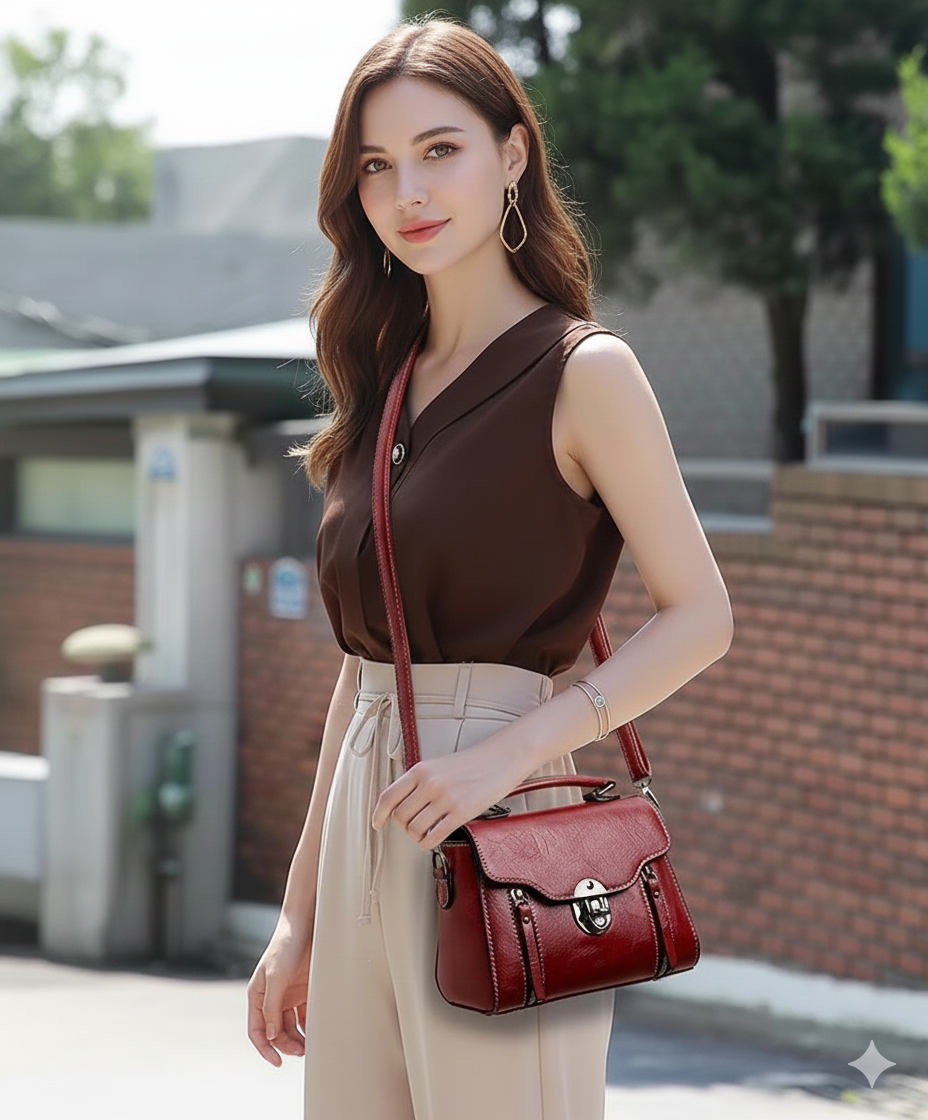 Vintage Soul: Minimalist PU Texture Small Square Bag