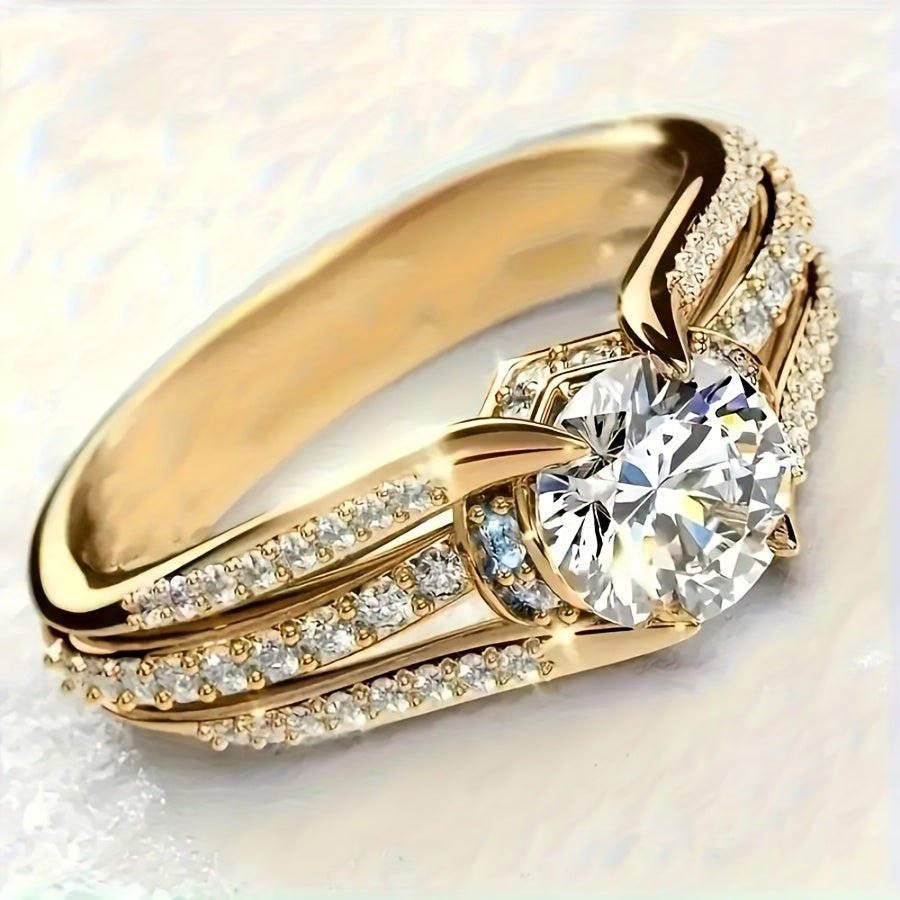 Elegant Zirconia Radiant Engagement Ring Spark of Romance