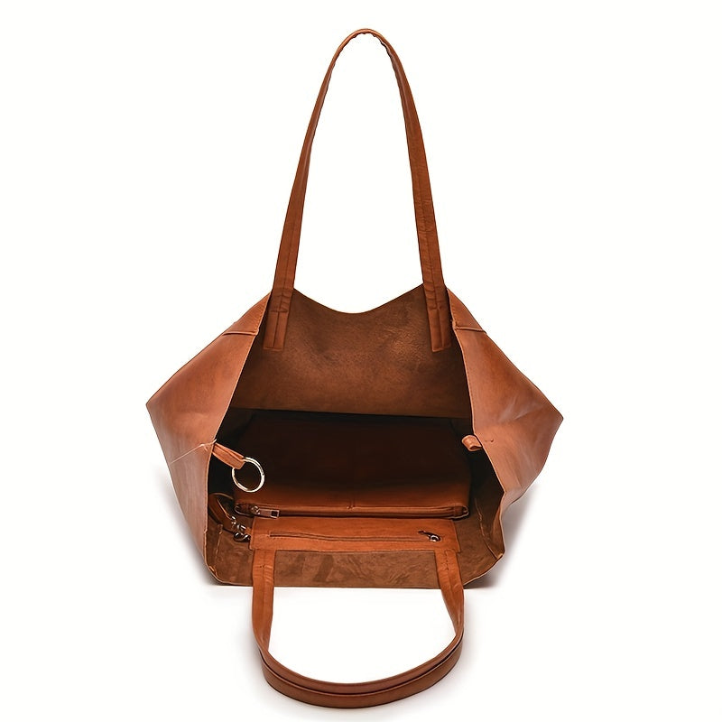Timeless Depth: Vintage Large Capacity Handbag